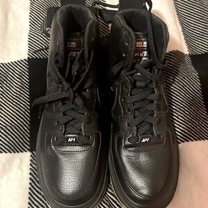 Black Nike INC air force one shoes
